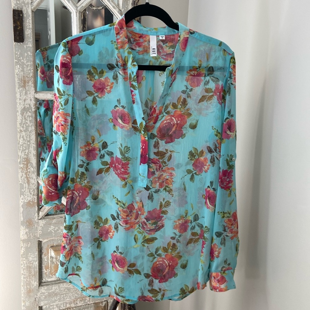 Kut from the Kloth sheer blouse US M